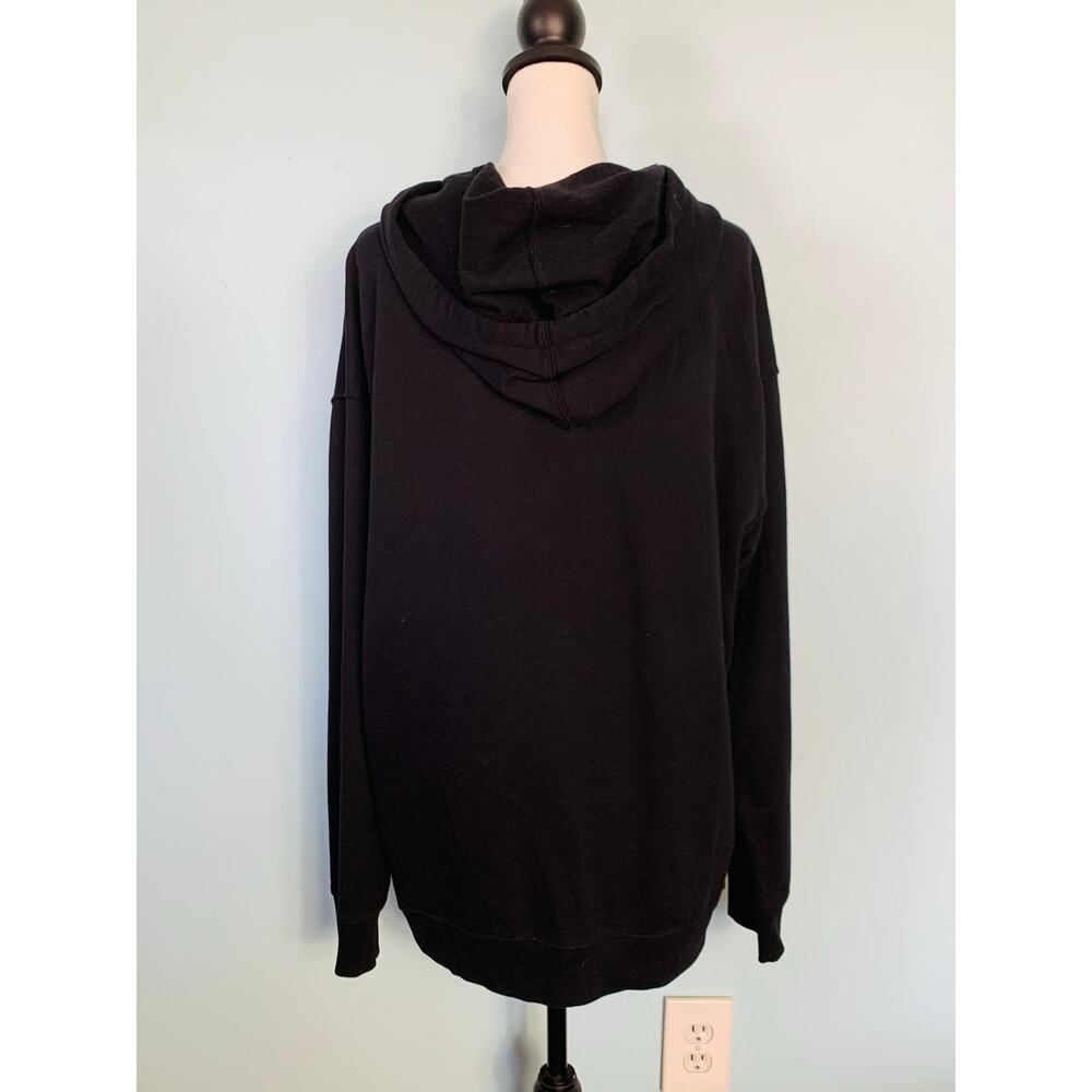 Sanctuary Black Floral Embroidered Hooded Sweatshirt Size L - Picture 4 of 9